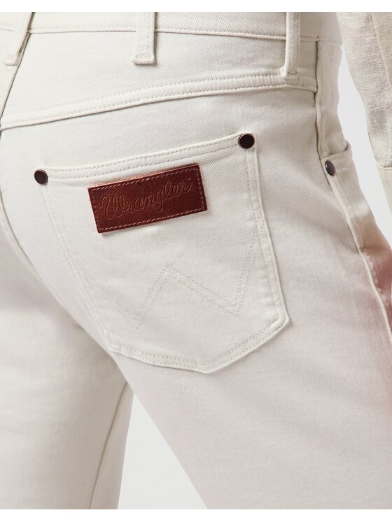 Wrangler Wrangler Spodnie materiałowe GREENSBORO Biały Straight Fit