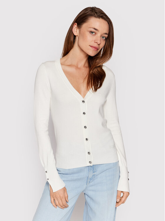Guess Guess Cardigan Zena W2YR33 Z2V62 Alb Regular Fit