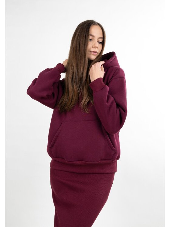 DKaren Sport DKaren Sport Bluza BOseye Bordowy Classic Fit