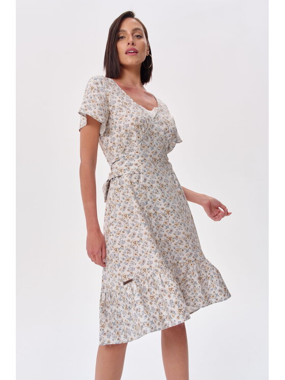 blue shadow blue shadow Sukienka codzienna Femme Beżowy Standard Fit