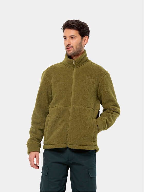 Jack Wolfskin Fleecová mikina Felslicht Jkt 1711151 Kaki Regular Fit