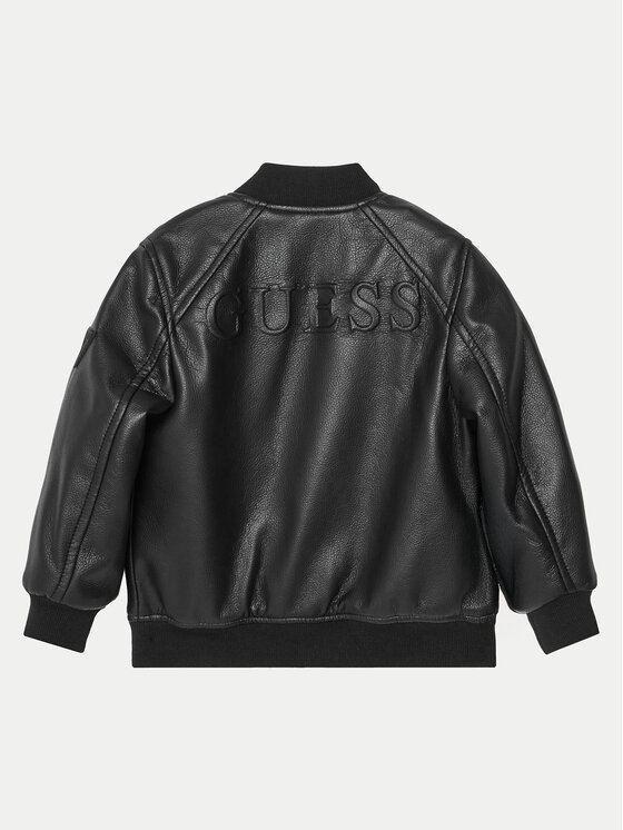 Guess Guess Jakna od imitacije kože N5RL08 WH2J0 Crna Regular Fit