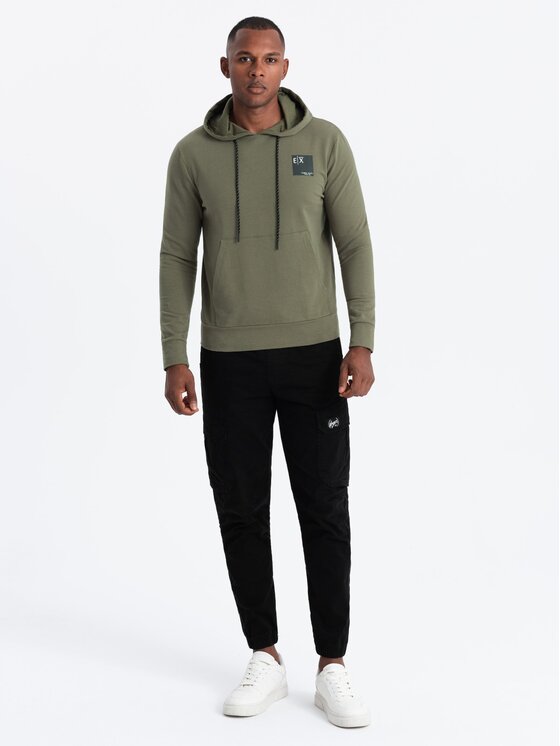 Ombre Ombre Mikina OM-SSNZ-0162 Khaki Regular Fit