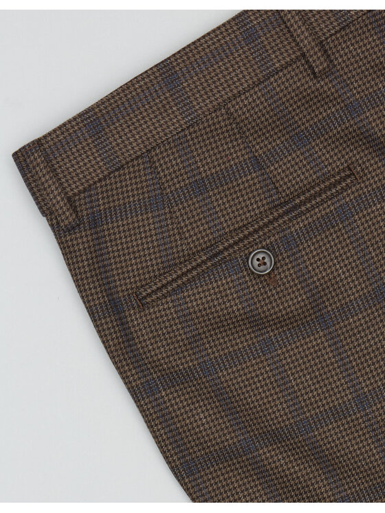 Borgio Borgio Spodnie garniturowe mileto Brązowy Slim Fit