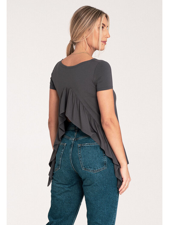 FIGL FIGL Blúzka M1051 Sivá Flared Fit
