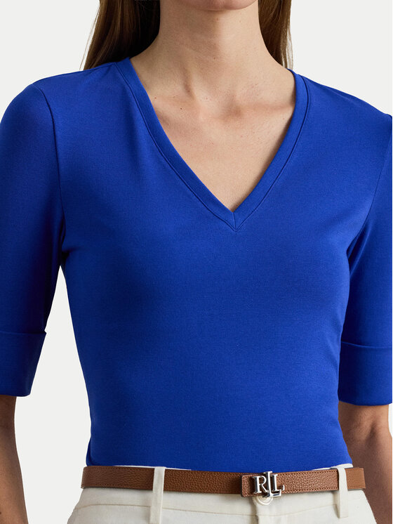 LAUREN RALPH LAUREN LAUREN RALPH LAUREN Bluzka 200815843012 Niebieski Slim Fit