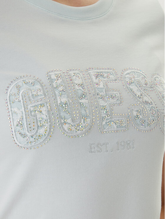 Guess Guess T-krekls W5GI04 J1314 Zaļš Slim Fit