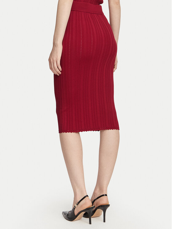 Guess Guess Pouzdrová sukně W6YD23 Z0974 Bordó Slim Fit