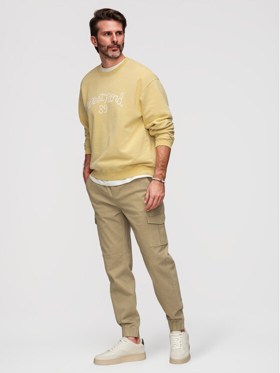 Ombre Ombre Joggery OM-PAJO-0290 Zielony Regular Fit