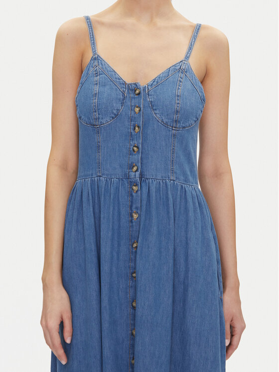 Lee Lee Džínsové šaty Corset 112363488 Modrá Slim Fit