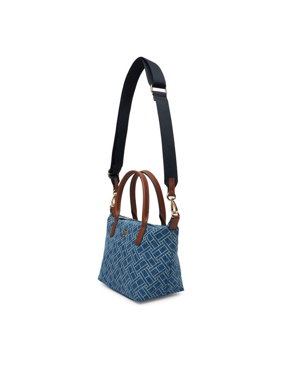 Tommy Hilfiger Tommy Hilfiger Handtasche Popette Mini Tote Denim Flag AW0AW18612 Blau