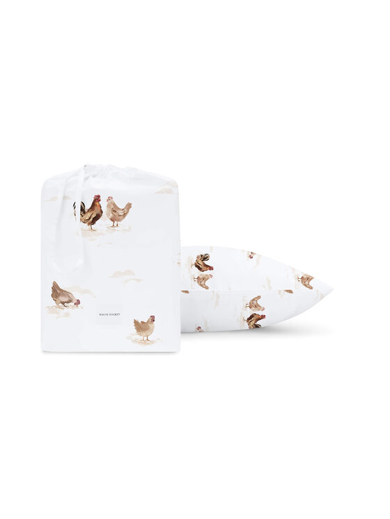 White pocket White pocket Komplet pościeli satynowa Biały