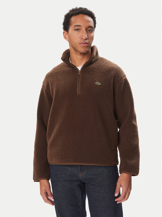 Lacoste Lacoste Fleecová mikina SH8648 Tmavě hnědá Regular Fit