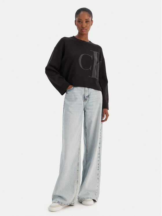 Calvin Klein Jeans Calvin Klein Jeans Džemperis Smooth LV047E304G Melns Regular Fit