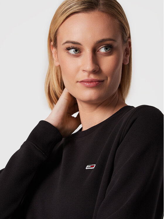 Tommy Jeans Tommy Jeans Μπλούζα Fleece DW0DW09227 Μαύρο Regular Fit