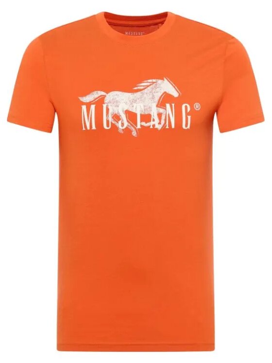 Mustang Mustang T-Shirt Style Austin Pomarańczowy Regular Fit