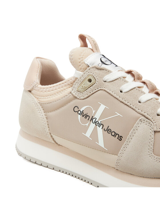 Calvin Klein Jeans Calvin Klein Jeans Sneakers Runner Sock Laceup Ny-Lth Wn YW0YW00840 Écru