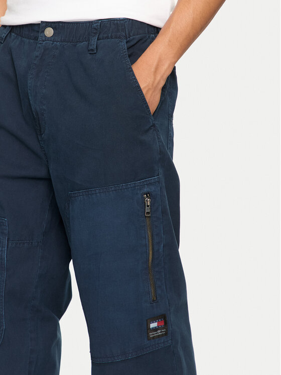 Tommy Jeans Tommy Jeans Medžiaginės kelnės Aiden DM0DM19497 Tamsiai mėlyna Tapered Fit