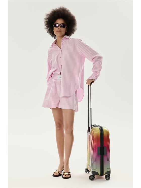 Laretaggio Laretaggio Koszula ROSSANO STRIPED SHIRT IN PINK Różowy Oversize