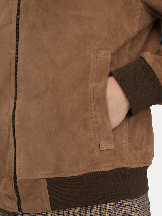 JOOP! JOOP! Кожено яке 17 Pios 80000774 Бежов Regular Fit