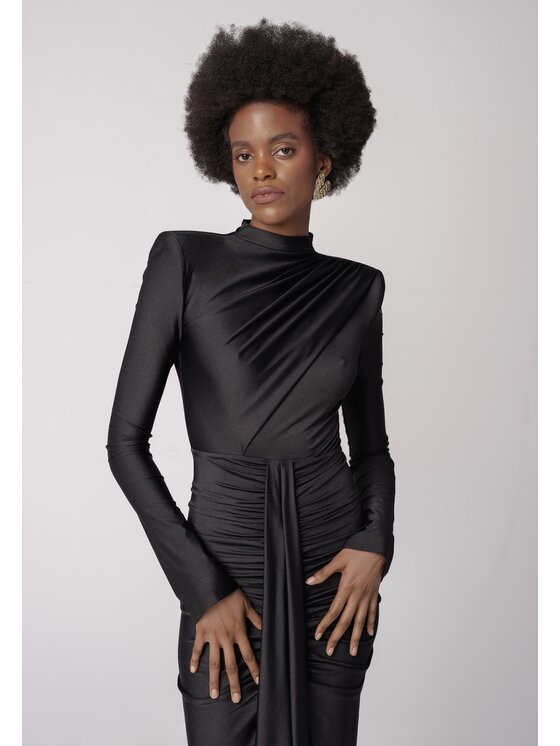 sax35th sax35th Sukienka wieczorowa ALISE Czarny Slim Fit