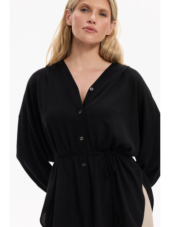 Deni Cler Milano Deni Cler Milano Kardigan T-DC-U455-F5-90-90-1 Czarny Oversize