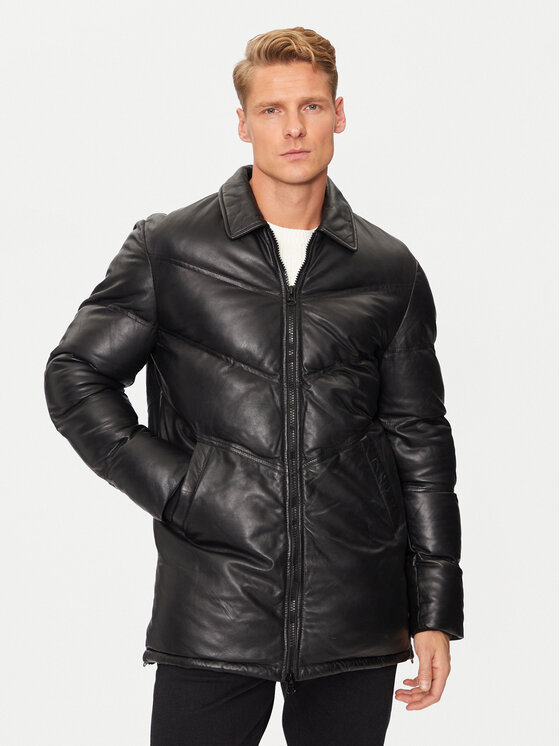 Serge Pariente Serge Pariente Lederjacke Mike Schwarz Regular Fit