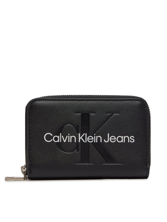 Portofel Mic de Damă Calvin Klein Jeans Zip Around Mono K60K612255 Negru