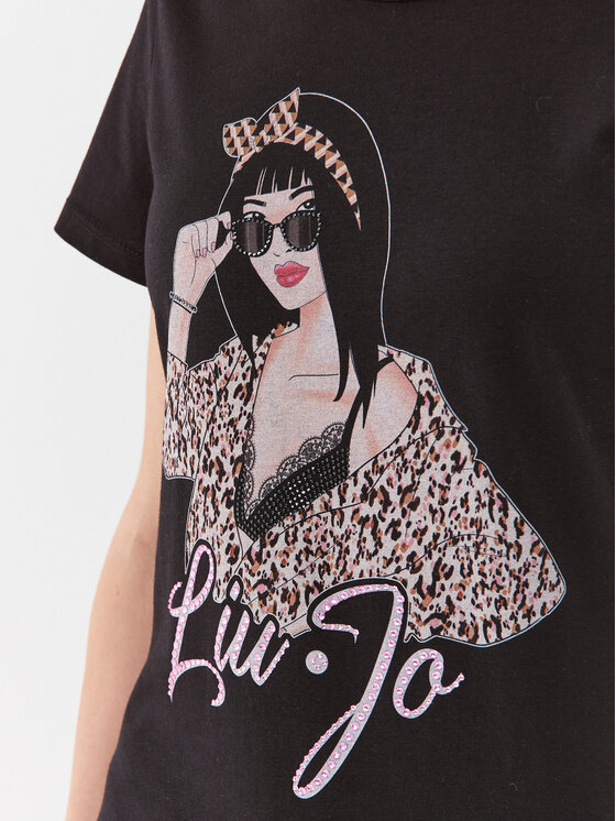 Liu Jo Liu Jo T-Shirt 5F3135 JS923 Czarny Regular Fit