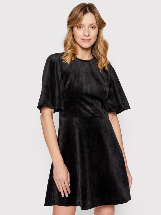 NA-KD NA-KD Sukienka codzienna Velvet 1100-004520-0002-581 Czarny Regular Fit