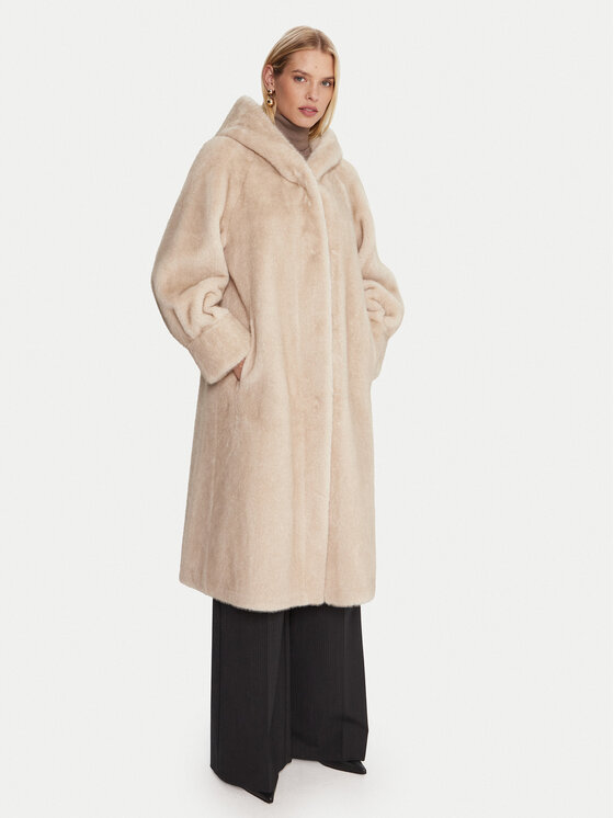 Luisa Spagnoli Luisa Spagnoli Шуба Savelli 542439 Бежевий Loose Fit