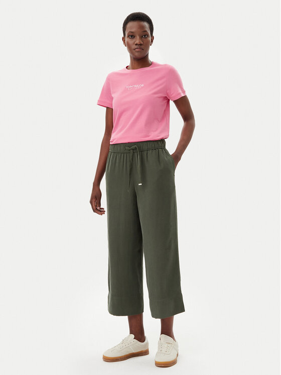 Tom Tailor Tom Tailor Culotte nadrág 1045438 Zöld Regular Fit
