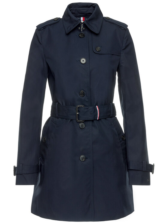 Tommy Hilfiger Tommy Hilfiger Тренч Heritage Single WW0WW24966 Cиній Regular Fit
