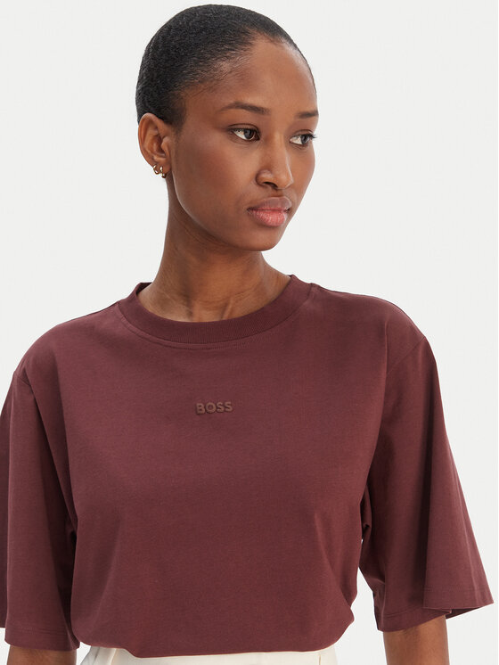 BOSS BOSS T-Shirt Enismall 50523256 Brązowy Oversize