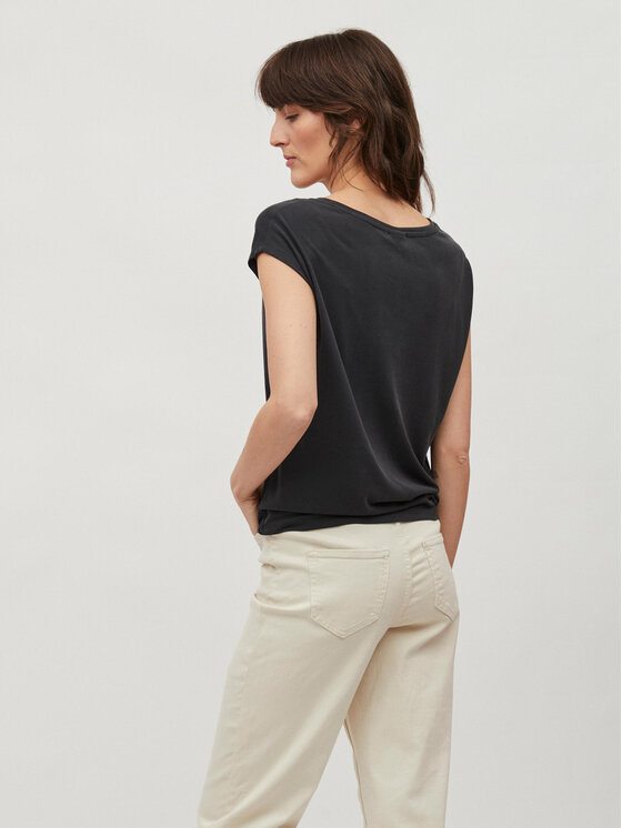 Vila Vila T-shirt Modala 14074847 Crna Relaxed Fit