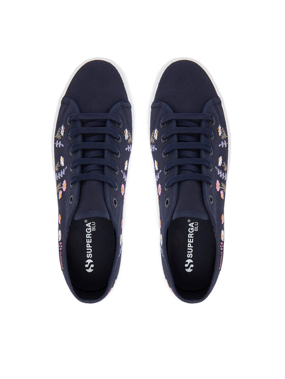 Superga Superga Teniszcipő 3740 Platform Flower Embroidery Leggera S5138TW Sötétkék
