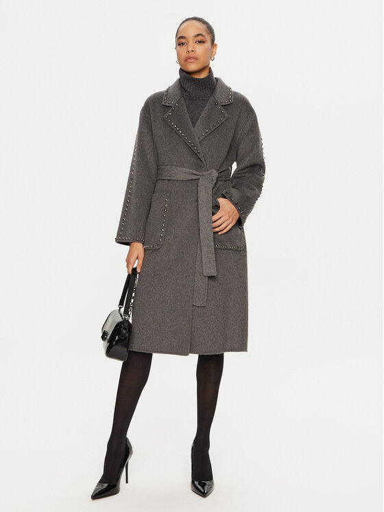 ViCOLO ViCOLO Cappotto di lana TS0032 Grigio Regular Fit