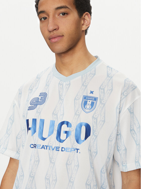 HUGO HUGO T-Shirt Notbal 50536080 Bílá Oversize