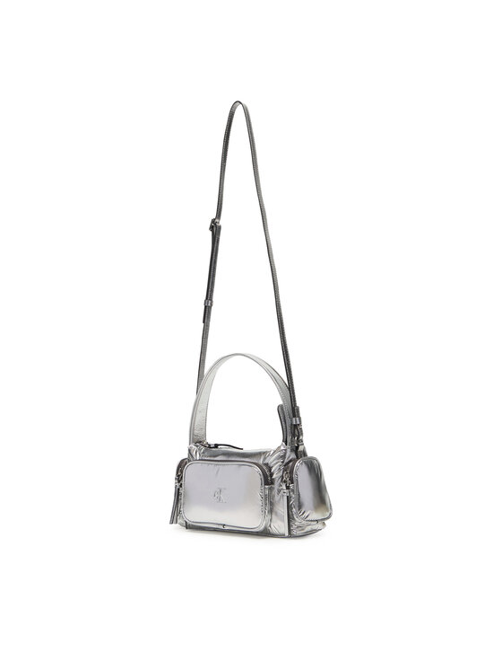 Calvin Klein Calvin Klein Torbica Pocket Silver Nylon Small Bag LV04F3443G Srebrna