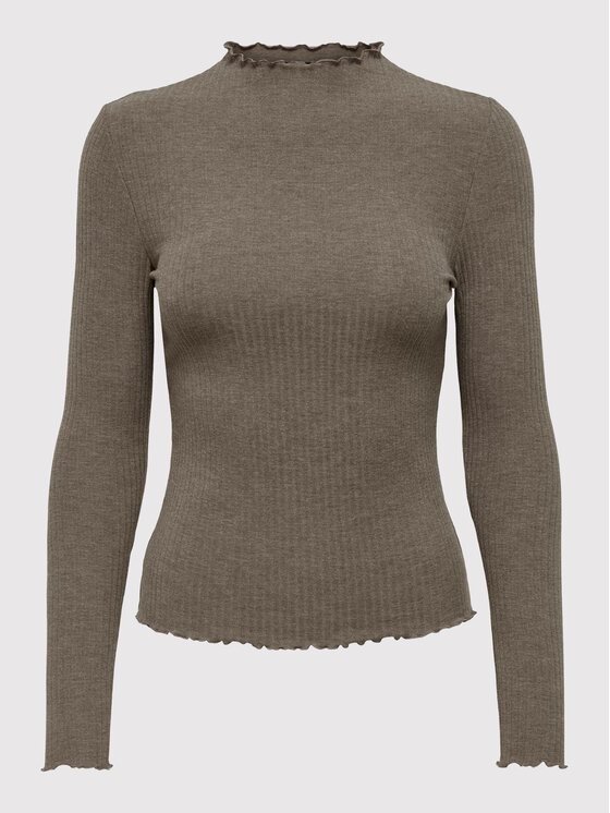 ONLY ONLY Μπλουζάκι Emma 15180040 Καφέ Slim Fit