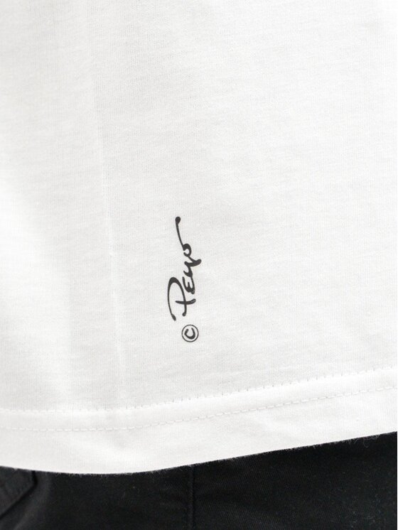 Smerfy Smerfy T-Shirt Koszulka Z Krótkim Rękawem Męska Biała Smerfy Square XXL Biały Regular Fit