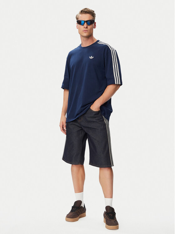 adidas adidas T-Shirt Adicolor 3-Stripes Oversized Tee KS7414 Tmavomodrá Oversize