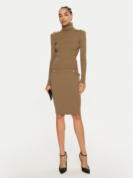 Fracomina Fracomina Dolčevita FR24WT7033K50401 Zelena Slim Fit