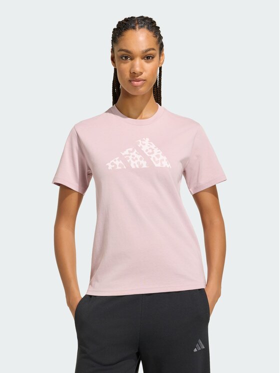 adidas adidas T-Shirt Animal Graphic Różowy jasny Regular Fit