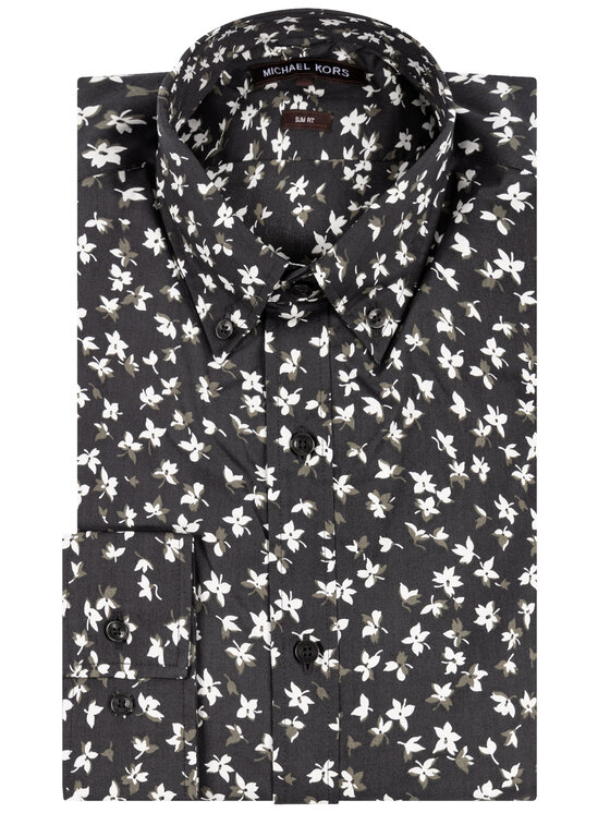 MICHAEL Michael Kors MICHAEL Michael Kors Camicia Abstract Floral Stretch CR94CK87UU Nero Slim Fit