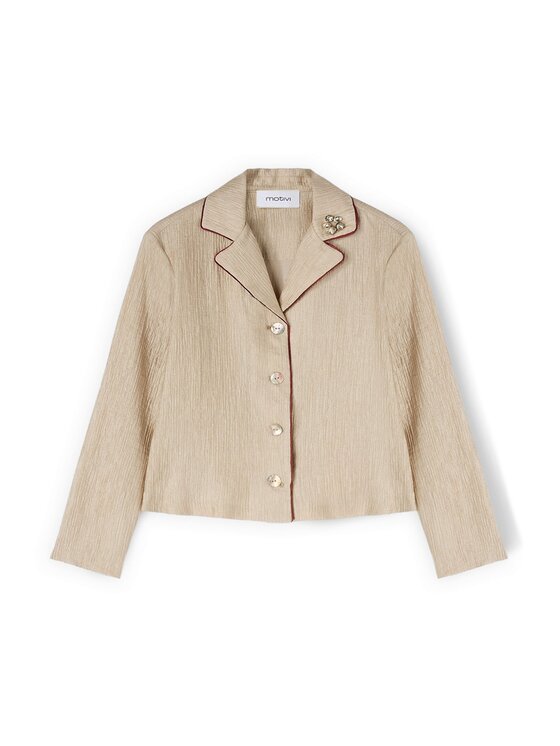 Motivi Motivi Camicia 5077Q000997N002 Crema Regular Fit