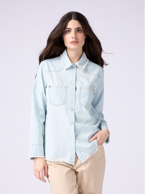 Oltre Oltre Camicia 5623R001523N014 Turchese Slim Fit