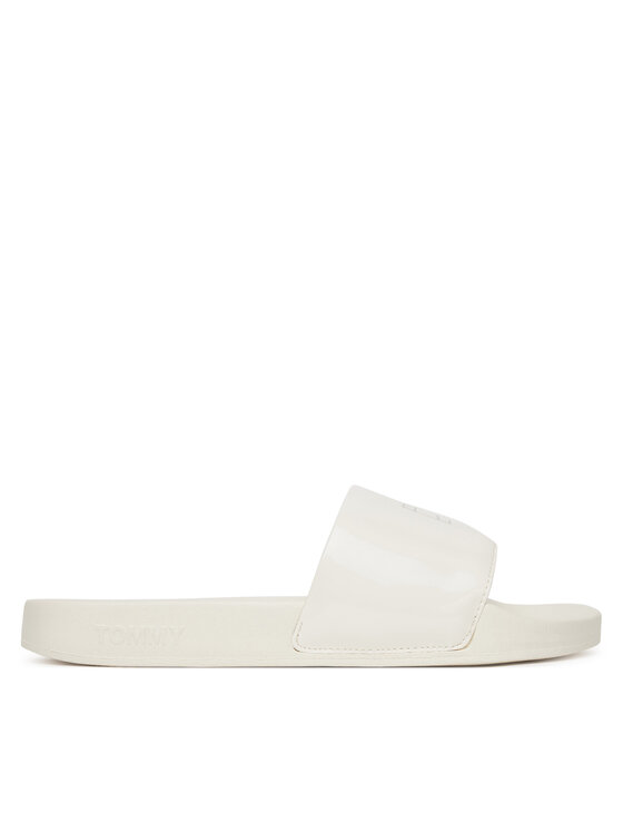 Şlapi Tommy Jeans Flag Pool Slide Patent EN0EN02901 Alb