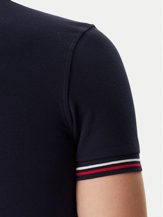 Tommy Hilfiger Tommy Hilfiger Pólóing Tipped MW0MW37346 Sötétkék Slim Fit