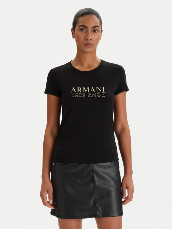 Armani Exchange Armani Exchange Póló XW001837 AF16294 UC001 Fekete Slim Fit